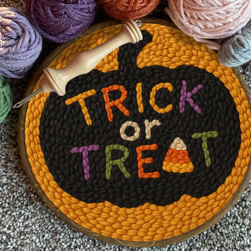 Trick Or Treat Punch Needle Kit - Creative Halloween Wall Decor | Diy Yarn Handmade Art - image 8