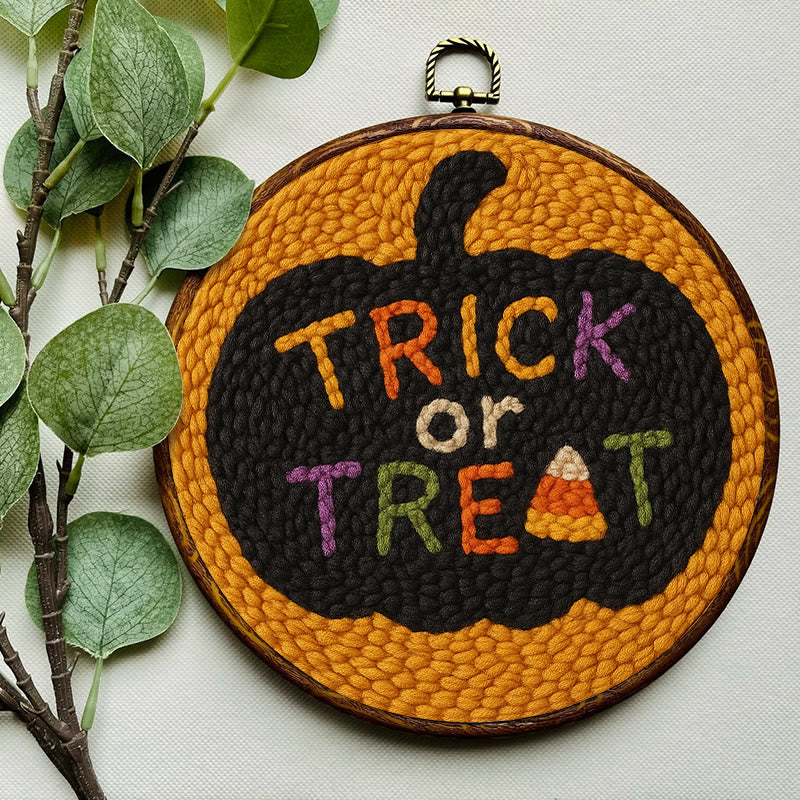 Trick Or Treat Punch Needle Kit - Creative Halloween Wall Decor | Diy Yarn Handmade Art - image 6