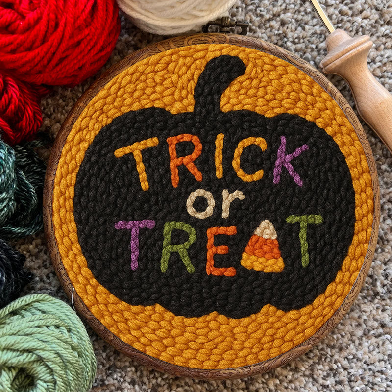 Trick Or Treat Punch Needle Kit - Creative Halloween Wall Decor | Diy Yarn Handmade Art - image 9
