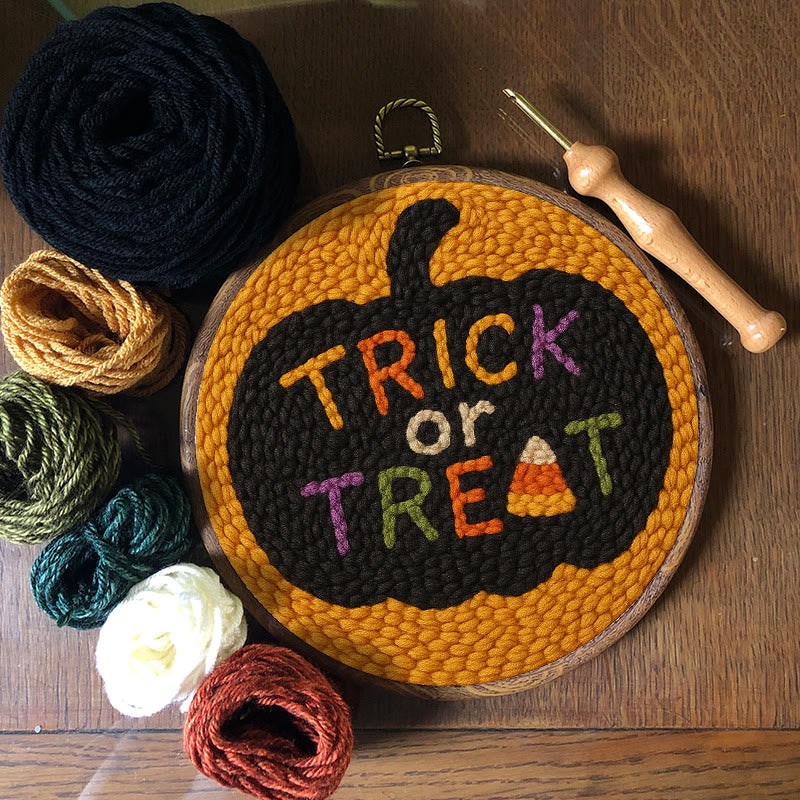 Trick Or Treat Punch Needle Kit - Creative Halloween Wall Decor | Diy Yarn Handmade Art - image 2