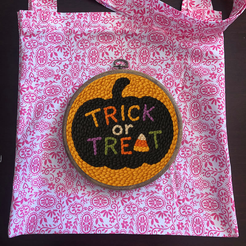 Trick Or Treat Punch Needle Kit - Creative Halloween Wall Decor | Diy Yarn Handmade Art - image 10