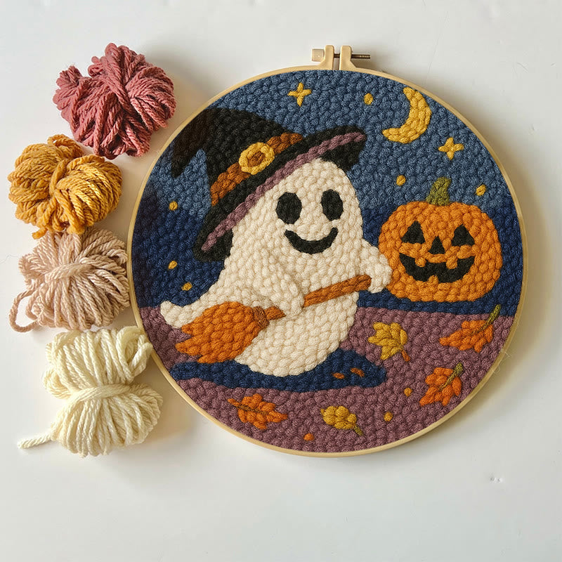 Happy Halloween Ghost Punch Needle Kit - Adorable Halloween Decor | Nice Holiday Handicraft  - image 3