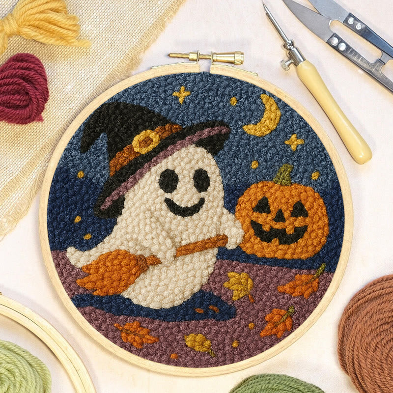 Happy Halloween Ghost Punch Needle Kit - Adorable Halloween Decor | Nice Holiday Handicraft  - image 7