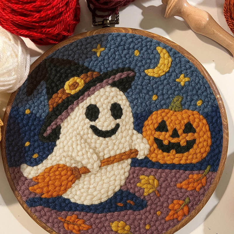 Happy Halloween Ghost Punch Needle Kit - Adorable Halloween Decor | Nice Holiday Handicraft  - image 9