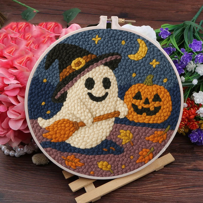 Happy Halloween Ghost Punch Needle Kit - Adorable Halloween Decor | Nice Holiday Handicraft  - image 2