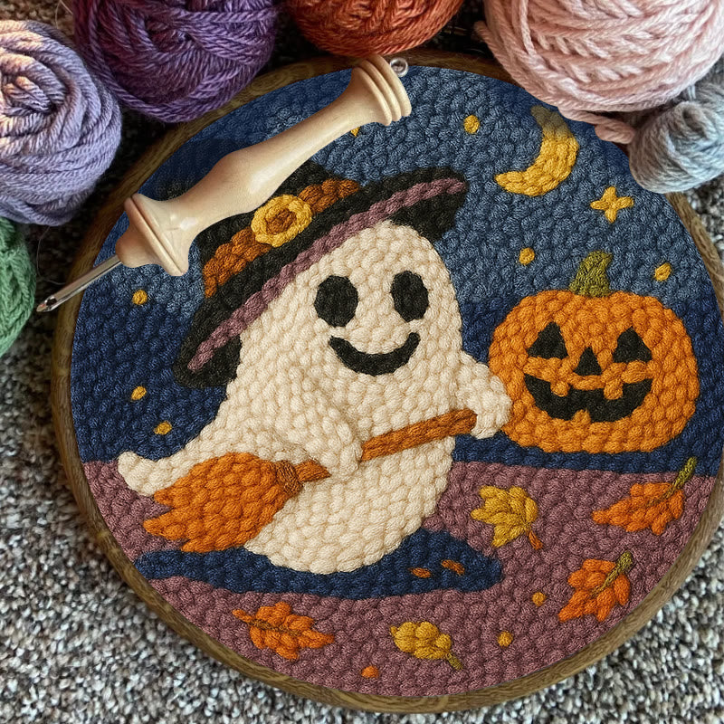 Happy Halloween Ghost Punch Needle Kit - Adorable Halloween Decor | Nice Holiday Handicraft  - image 6