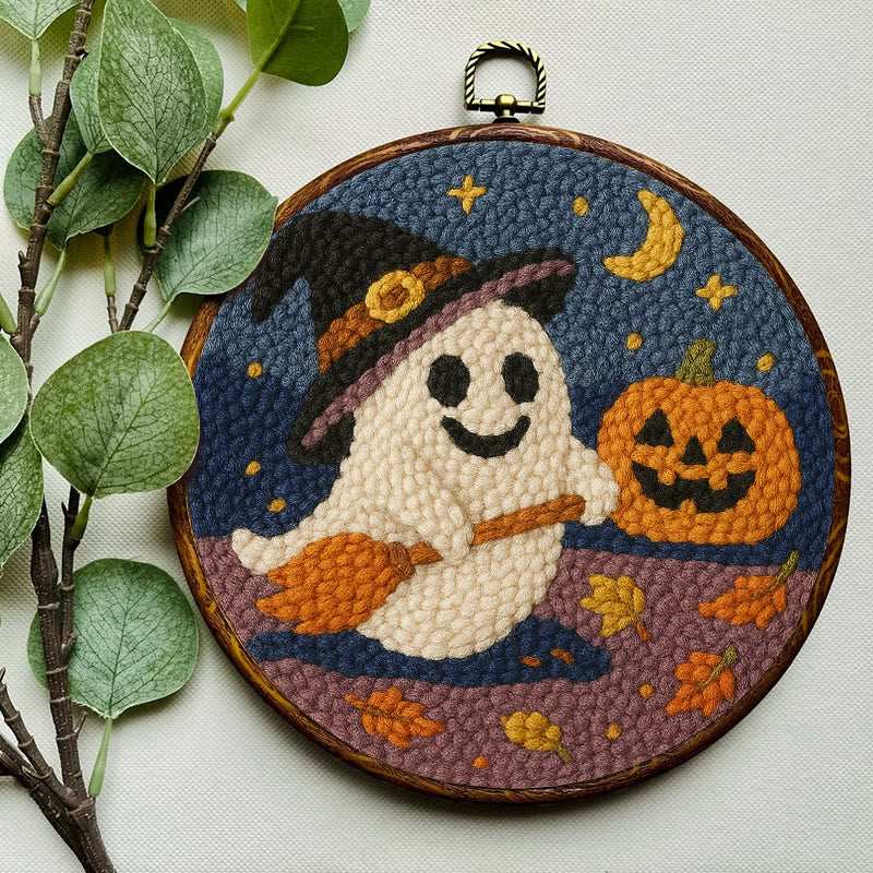 Happy Halloween Ghost Punch Needle Kit - Adorable Halloween Decor | Nice Holiday Handicraft  - image 4