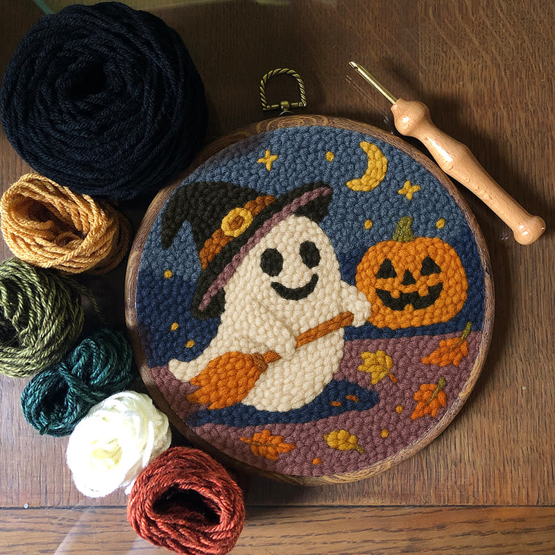 Happy Halloween Ghost Punch Needle Kit - Adorable Halloween Decor | Nice Holiday Handicraft  - image 5