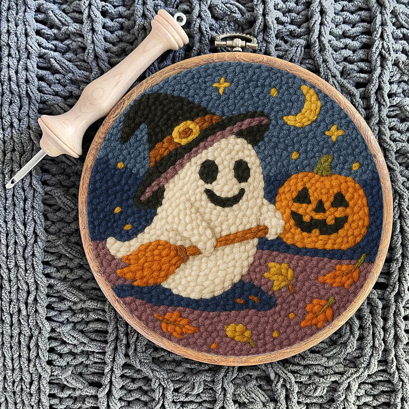 Happy Halloween Ghost Punch Needle Kit - Adorable Halloween Decor | Nice Holiday Handicraft  - image 8
