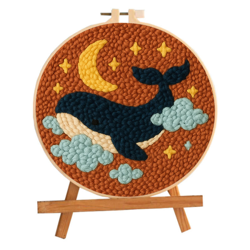 Moon And Whale Punch Needle Kit - Adorable Animal Craft | Diy Gifts For Friends - image 9