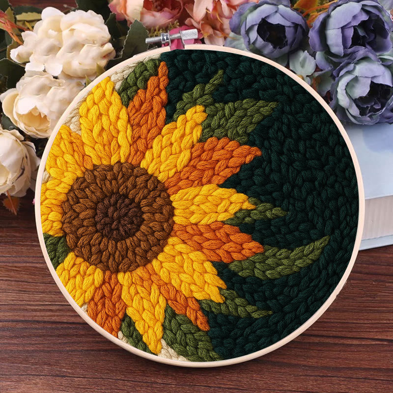  Sunflower Punch Needle Kit - Handmade Floral Craft | Perfect For Room Decor - image 3