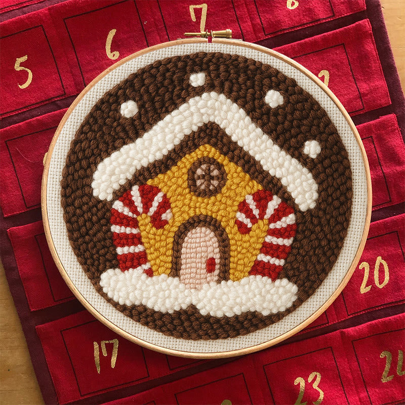 Gingerbread House Punch Needle Kit - Handmade Christmas Ornaments | Perfect For Christmas Coasters  - image 2