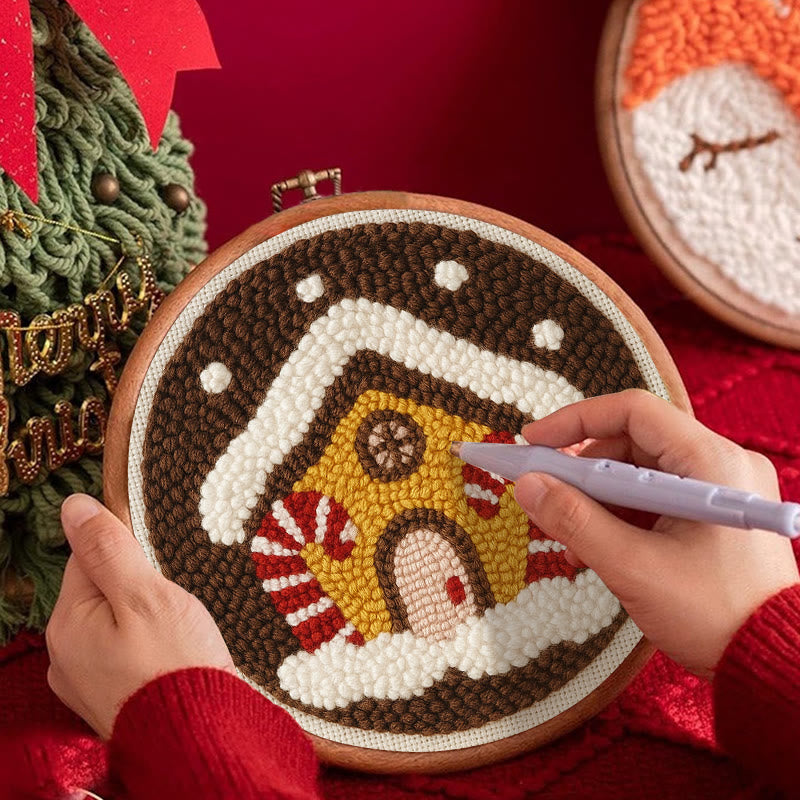 Gingerbread House Punch Needle Kit - Handmade Christmas Ornaments | Perfect For Christmas Coasters  - image 8