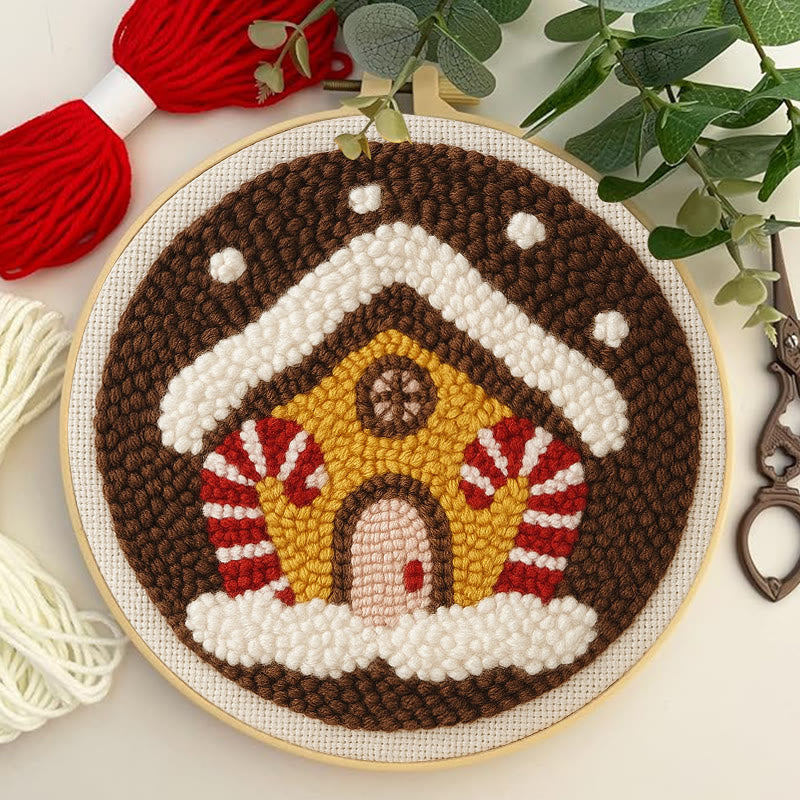 Gingerbread House Punch Needle Kit - Handmade Christmas Ornaments | Perfect For Christmas Coasters  - image 3