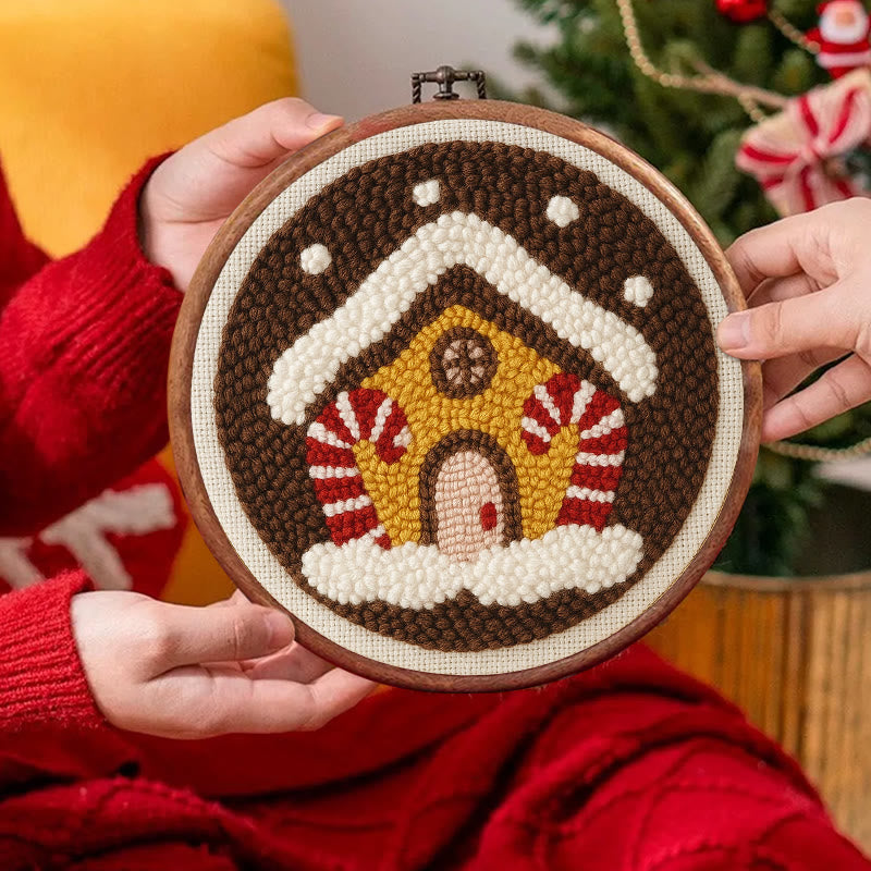 Gingerbread House Punch Needle Kit - Handmade Christmas Ornaments | Perfect For Christmas Coasters  - image 5