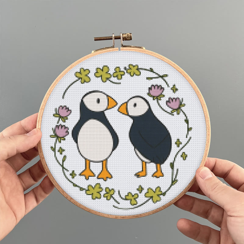  Cross Stitch Kit - Little Puffins | Animal Sewing Pattern | Diy Handmade Project - image 5