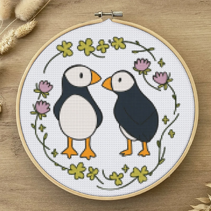  Cross Stitch Kit - Little Puffins | Animal Sewing Pattern | Diy Handmade Project - image 3