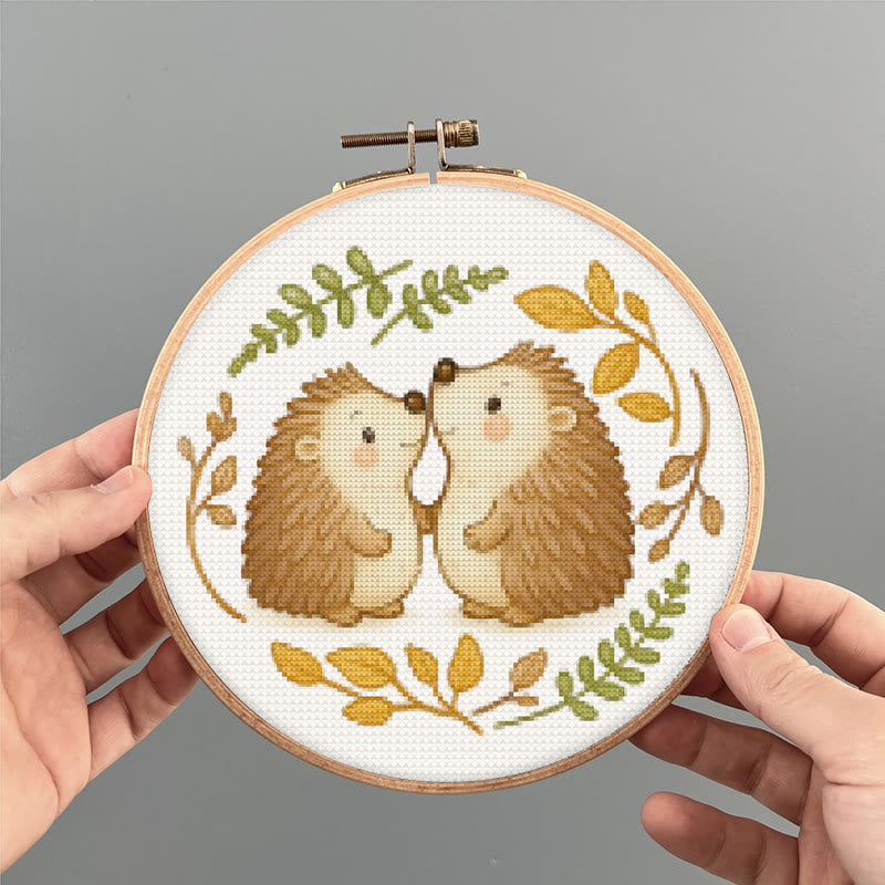  Cross Stitch Kit - Lovely Hedgehogs | Decorative Handmade Craft | Perfect Gift For Crafters - image 2