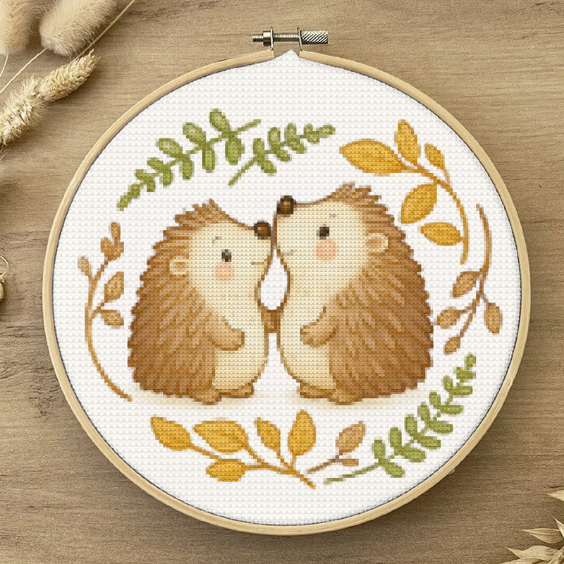  Cross Stitch Kit - Lovely Hedgehogs | Decorative Handmade Craft | Perfect Gift For Crafters - image 3