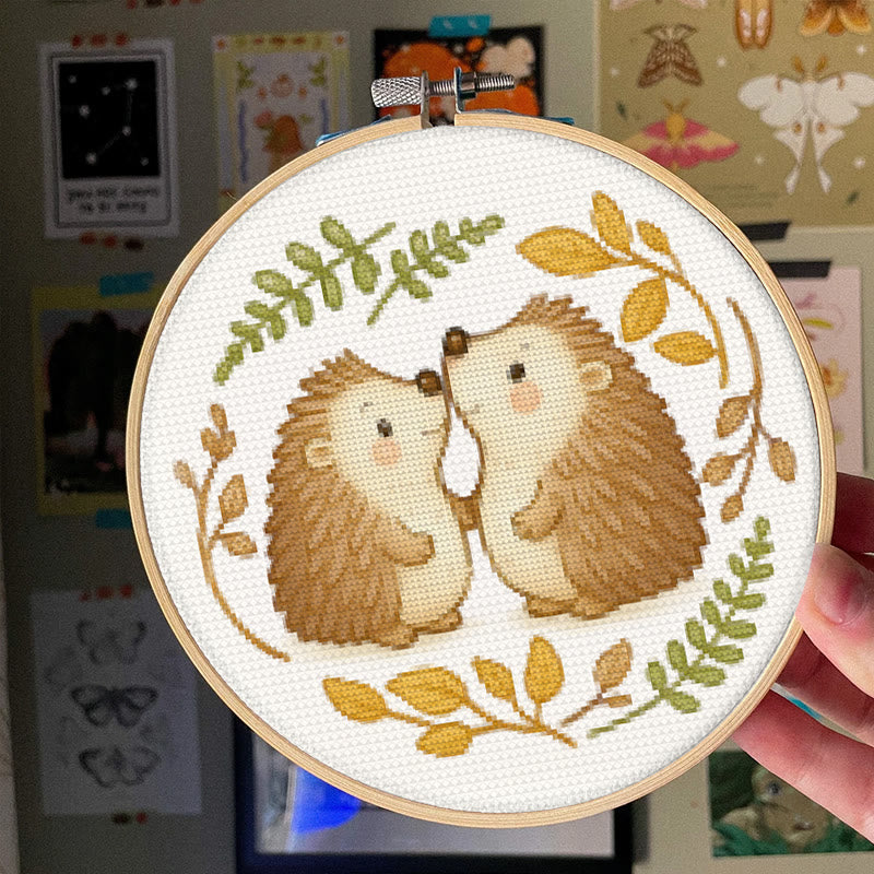  Cross Stitch Kit - Lovely Hedgehogs | Decorative Handmade Craft | Perfect Gift For Crafters - image 4