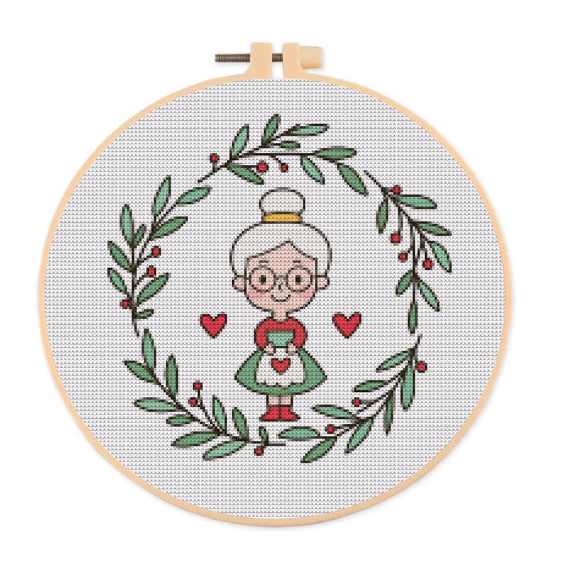  Cross Stitch Kit - Dear Grandma | Unique Handmade Craft | Perfect Birthday Gifts For Her - 20×20cm - image 0