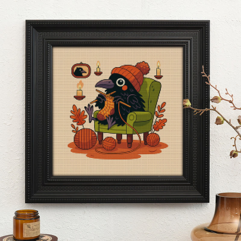  Cross Stitch Kit - Sewing Raven | Cute Bird Craft | Perfect Gifts For Knitting Lover  - image 9
