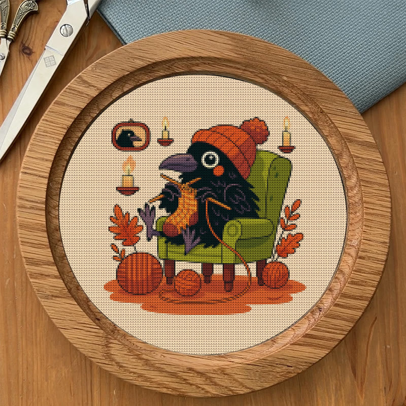  Cross Stitch Kit - Sewing Raven | Cute Bird Craft | Perfect Gifts For Knitting Lover  - image 7