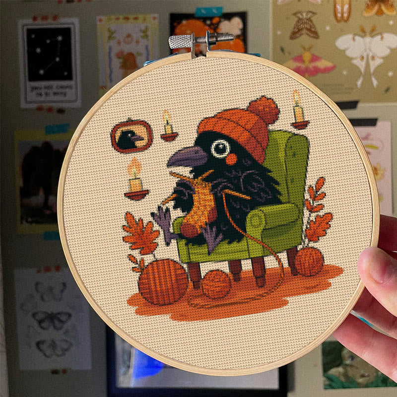 Cross Stitch Kit - Sewing Raven | Cute Bird Craft | Perfect Gifts For Knitting Lover  - image 4