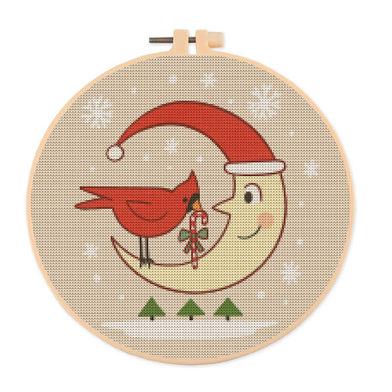  Cross Stitch Kit - Christmas Eve | Christmas Cardinal Needlework | Diy Festival Gifts - 20×20cm - image 0