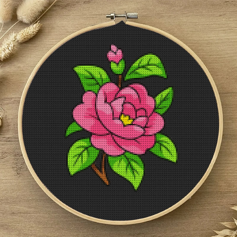 Cross Stitch Kit - Blooming Rose | Diy Floral Handicraft | Office Wall Decorations - image 3