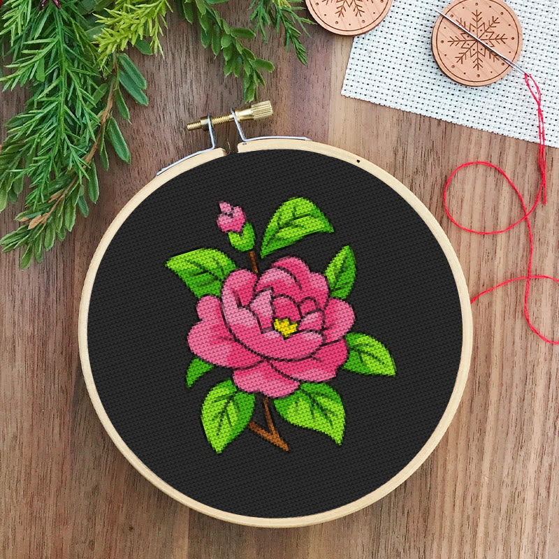  Cross Stitch Kit - Blooming Rose | Diy Floral Handicraft | Office Wall Decorations - image 2