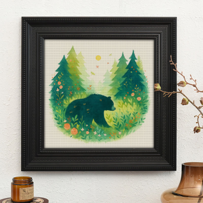  Cross Stitch Kit - Bear In The Forest | Unique Sewing Collection | Charming Landscape Craft  - image 9