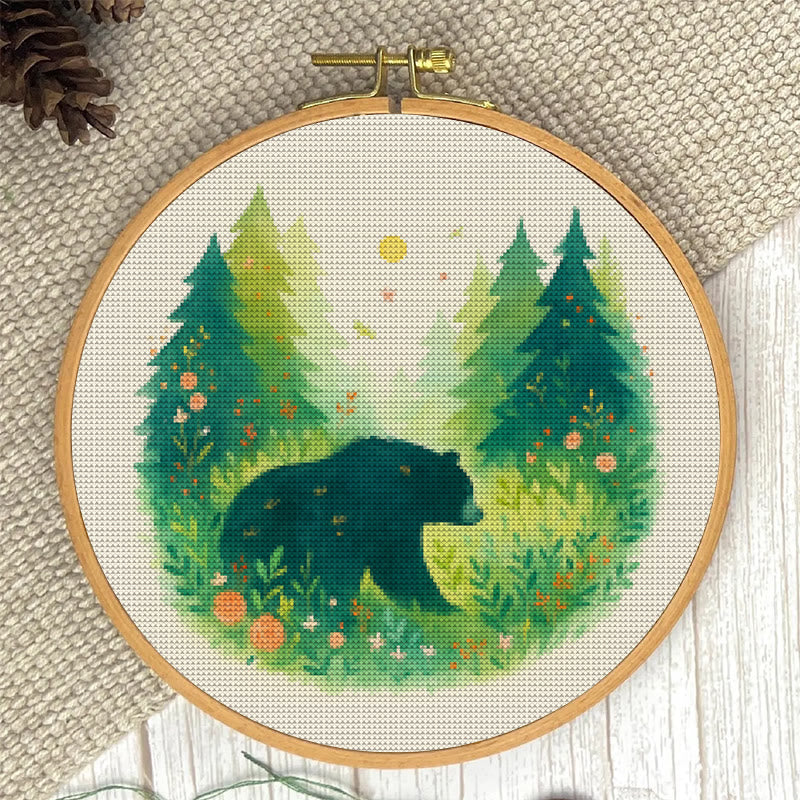  Cross Stitch Kit - Bear In The Forest | Unique Sewing Collection | Charming Landscape Craft  - image 7