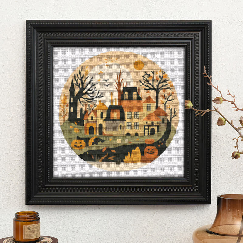  Cross Stitch Kit - Halloween Haunted House | Diy Holiday Ornament | Autumn Town Handicraft  - image 9