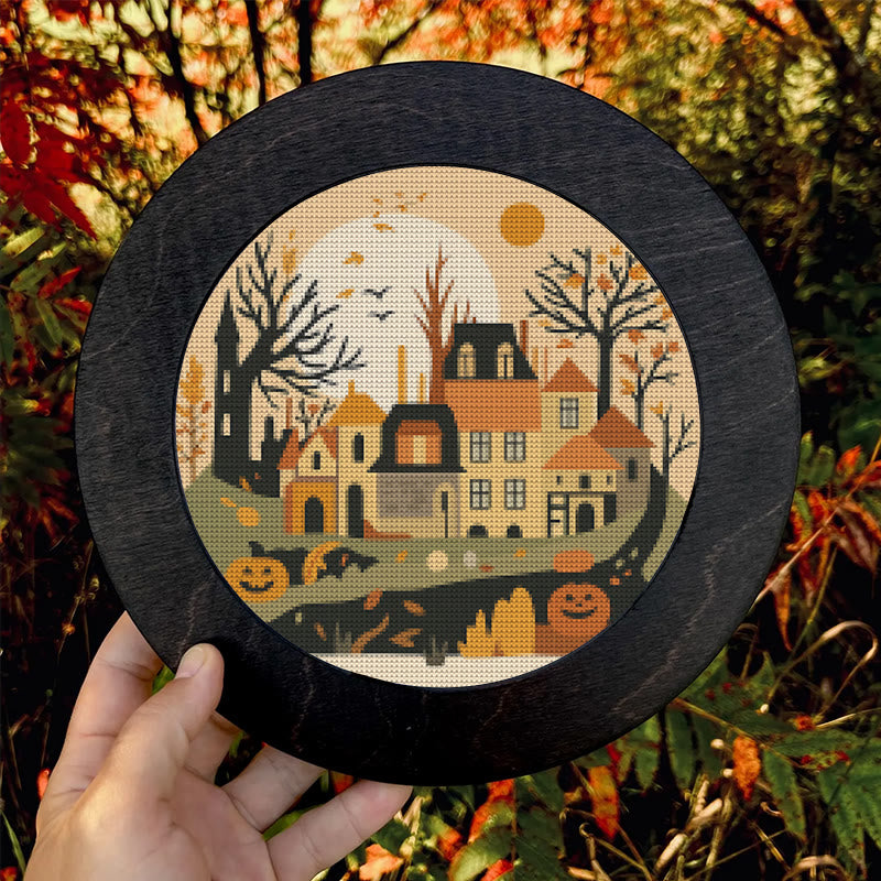 Cross Stitch Kit - Halloween Haunted House | Diy Holiday Ornament | Autumn Town Handicraft  - image 8