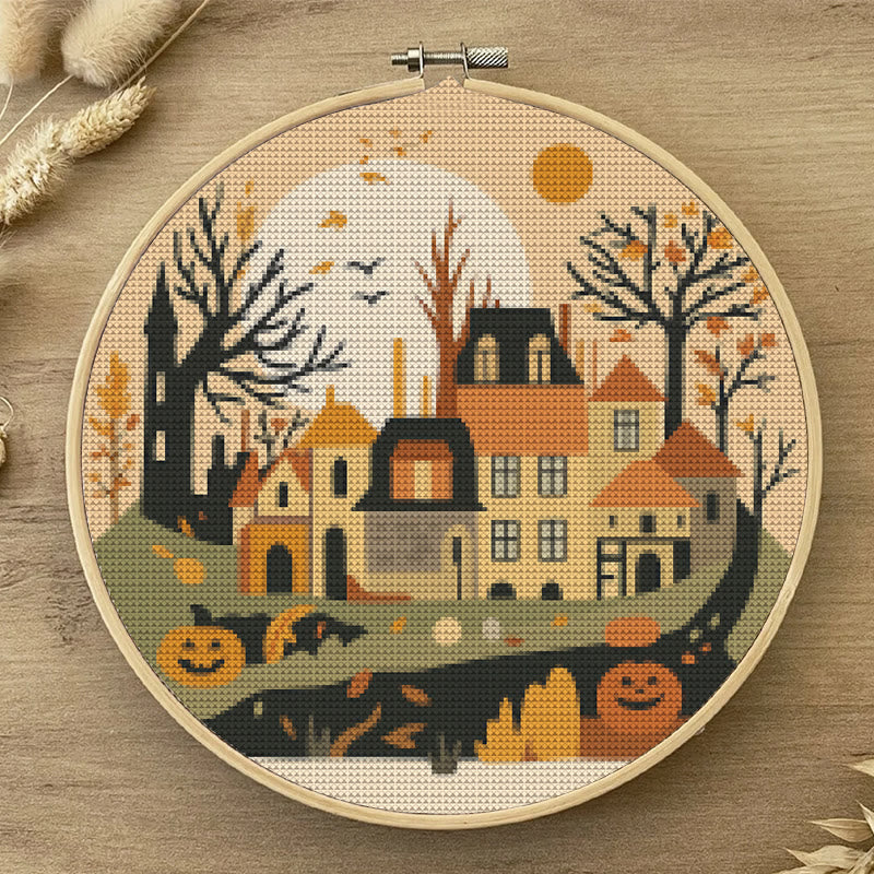  Cross Stitch Kit - Halloween Haunted House | Diy Holiday Ornament | Autumn Town Handicraft  - image 6