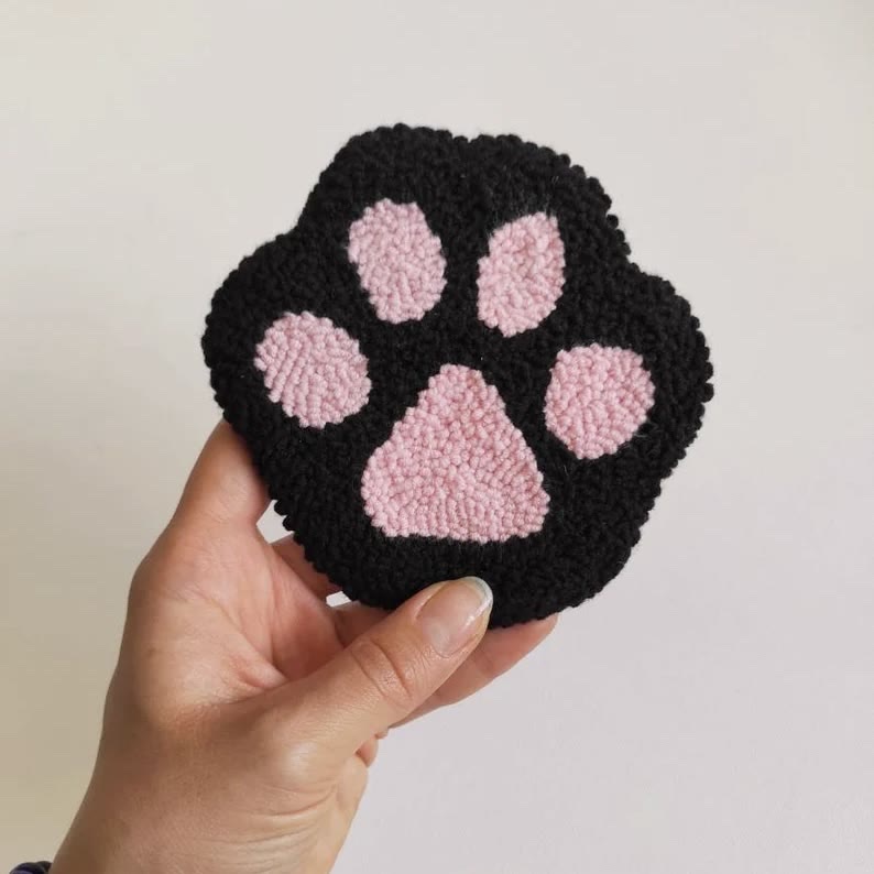 Punch Needle Cat Series Coaster Kits - Cat Lovers Birthday Gift | Diy Fridge Magnets | Perfect For Home Decor - E  - image 2