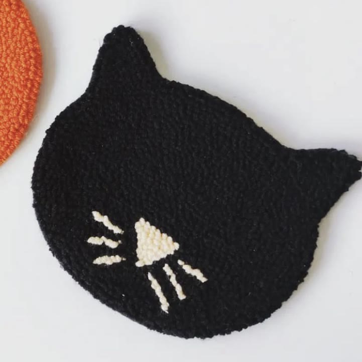 Punch Needle Cat Series Coaster Kits - Cat Lovers Birthday Gift | Diy Fridge Magnets | Perfect For Home Decor - N  - image 11