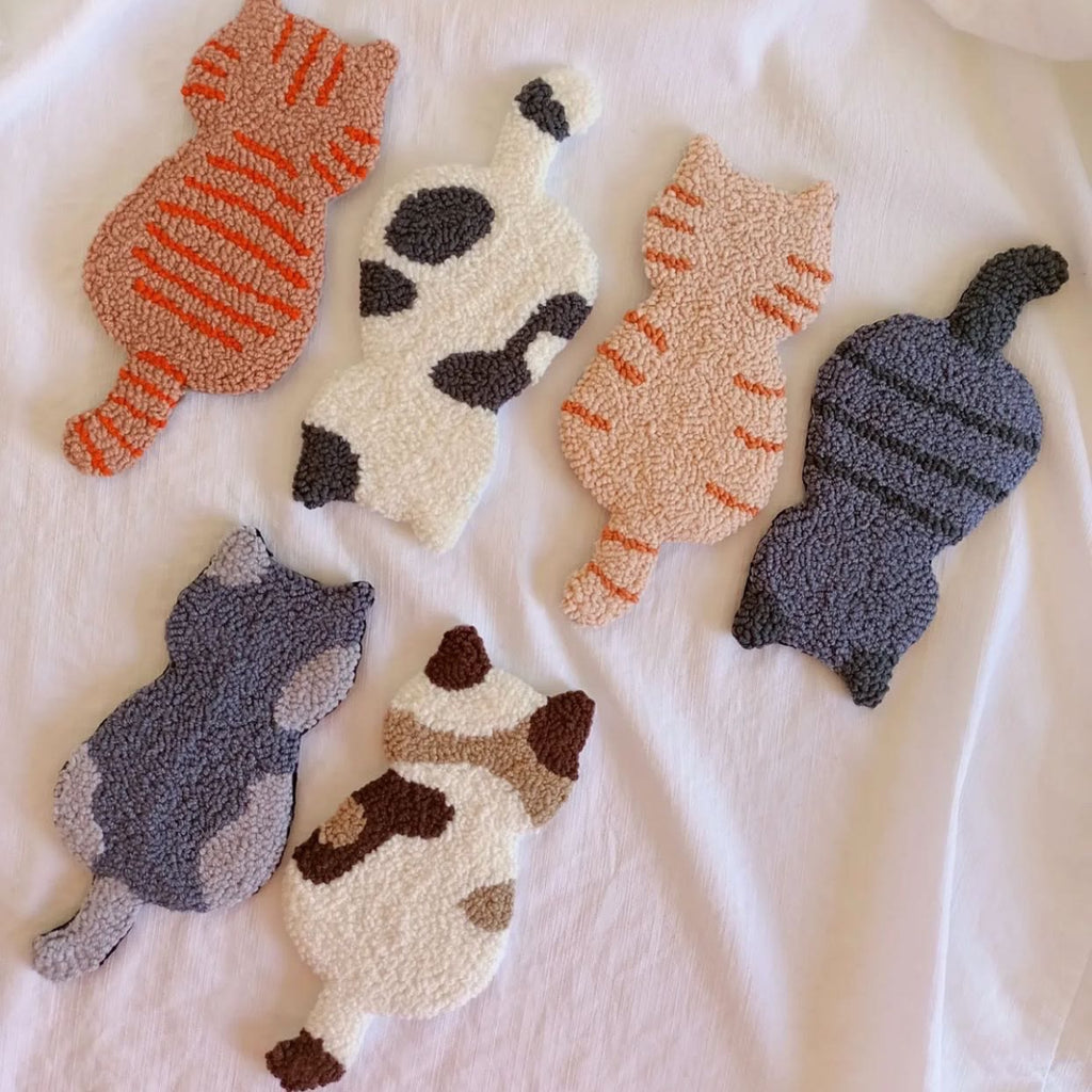 Punch Needle Cat Series Coaster Kits - Cat Lovers Birthday Gift | Diy Fridge Magnets | Perfect For Home Decor - image 1