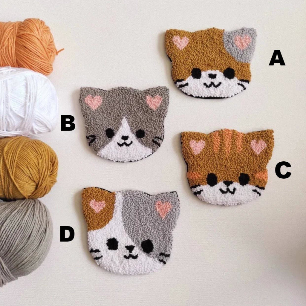 Punch Needle Cat Series Coaster Kits - Cat Lovers Birthday Gift | Diy Fridge Magnets | Perfect For Home Decor - D - image 21