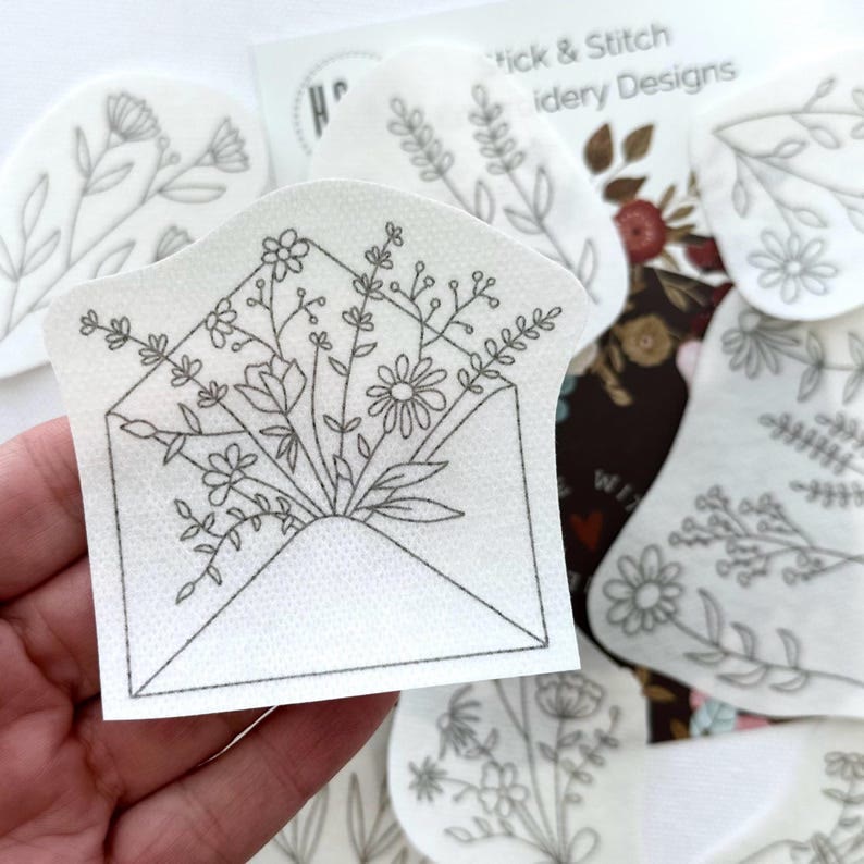 Botanical Stick And Stitch Patterns |  Water-soluble Stickers | Nice For Cloth Diy Embroidery  - image 0