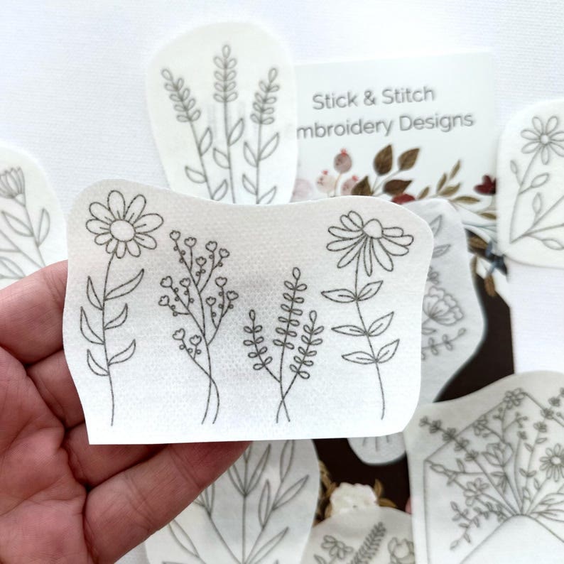 Botanical Stick And Stitch Patterns |  Water-soluble Stickers | Nice For Cloth Diy Embroidery  - image 3