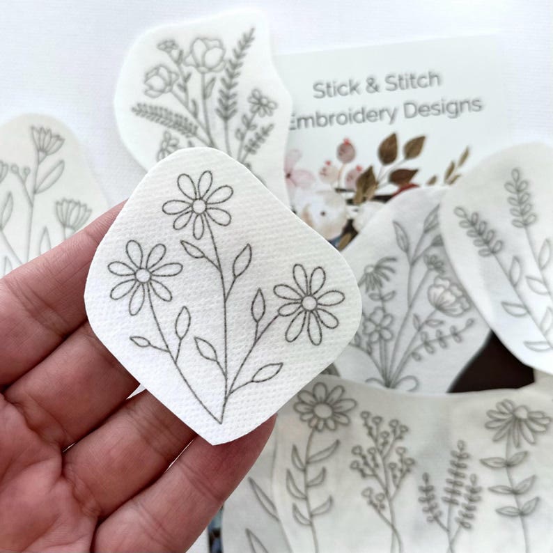 Botanical Stick And Stitch Patterns |  Water-soluble Stickers | Nice For Cloth Diy Embroidery  - image 2