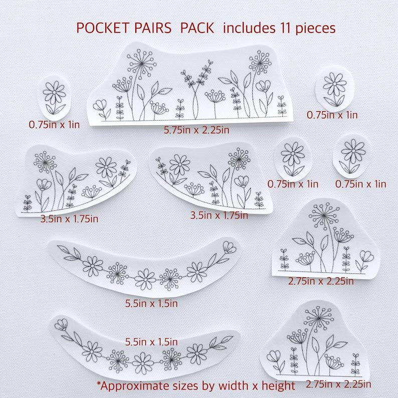 Floral Stick And Stitch Patterns | Perfect For Decorating Cloths | Beginner Embroidery Stitch - 11pcs - image 5