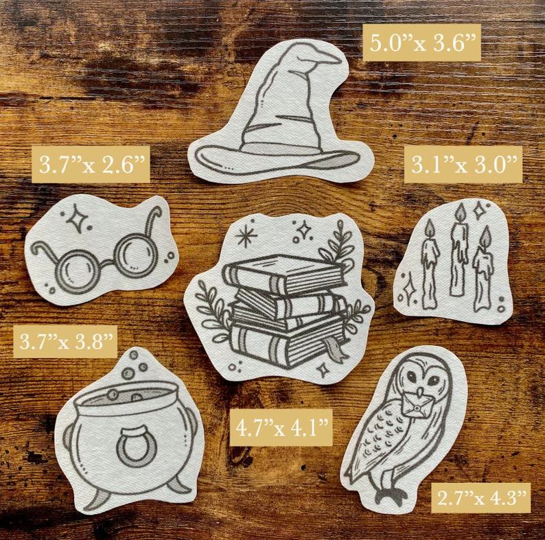  Magical Wizard Stick And Stitch Patterns | Suitable For Diy Project | Halloween Embroidery Stitch - 6pcs - image 1