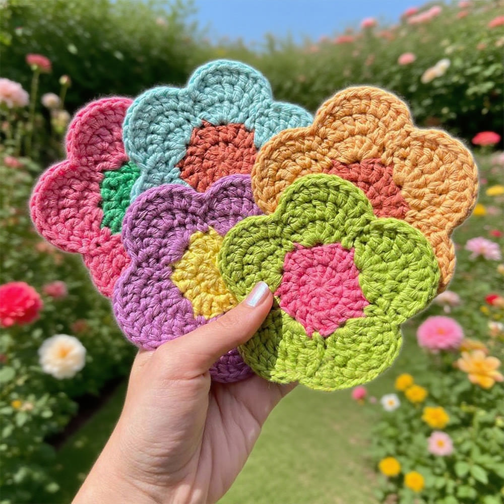 Diy Handmade Daisy Coaster Crochet Kit - Flower Pattern For Beginners | Unique Home Decor - image 0