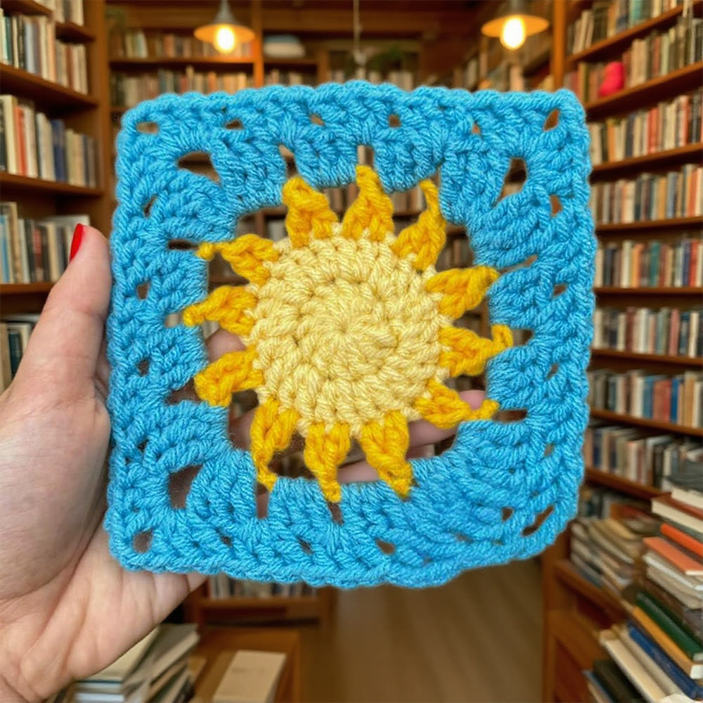 Diy Handmade Sun Granny Square Crochet Kit -  Easy Crochet Pattern | Suitable For Handmade Enthusiasts - Diy Handmade Sun Granny Square Crochet Kit - image 0