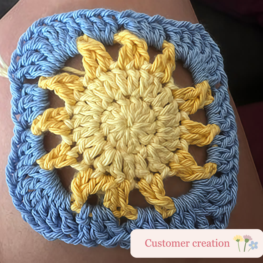 Diy Handmade Sun Granny Square Crochet Kit -  Easy Crochet Pattern | Suitable For Handmade Enthusiasts - image 6