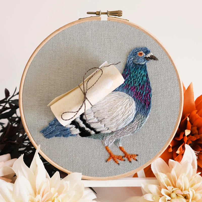 Rubbyoo Embroidery Kit - Carrier Pigeon | Diy Bird Handicraft | Creative Home Decor - image 3