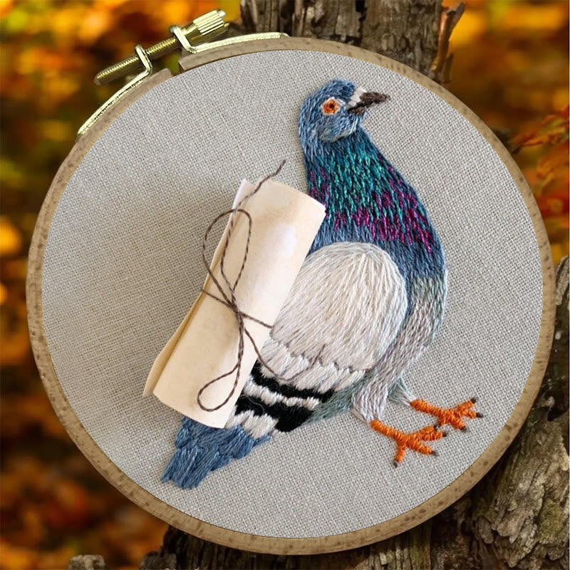 Rubbyoo Embroidery Kit - Carrier Pigeon | Diy Bird Handicraft | Creative Home Decor - image 5